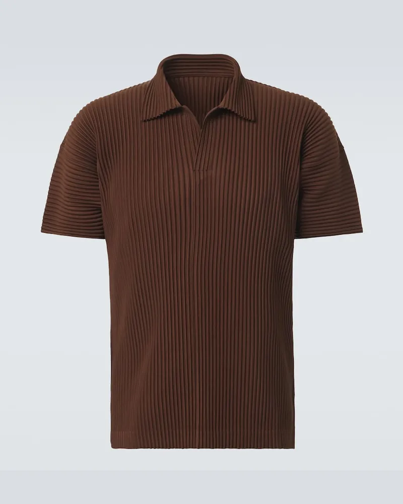 Issey Miyake Homme Plissé Issey Miyake Polohemd Color Plissees 2 Braun
