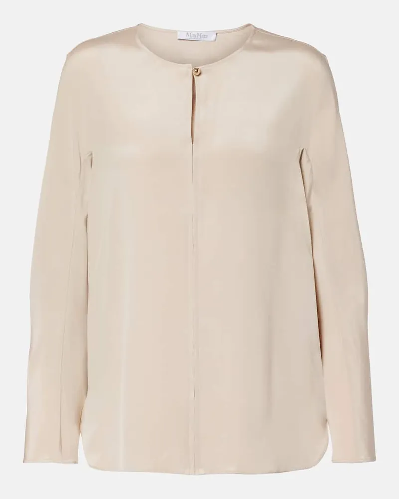 Max Mara Bluse Mitico aus einem Seidengemisch Beige