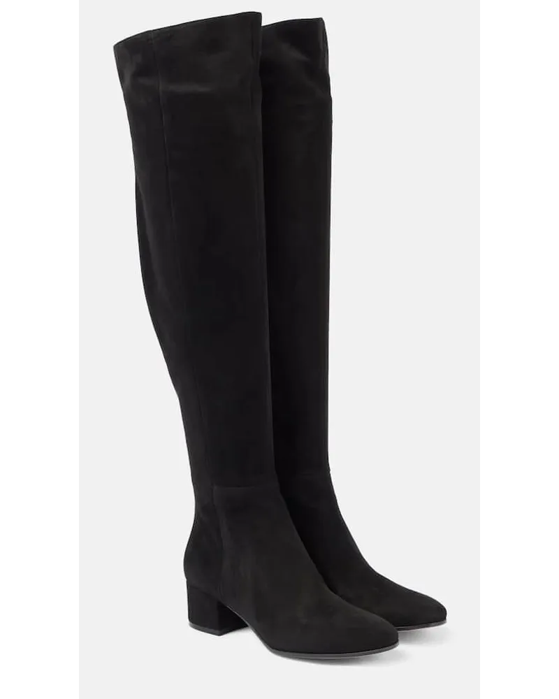 Gianvito Rossi Stiefel aus Veloursleder Schwarz