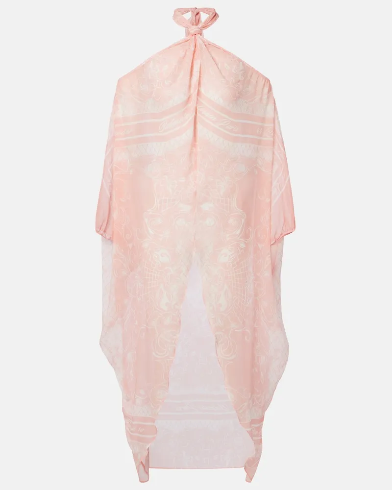 Balmain Midikleid aus Seide Rosa