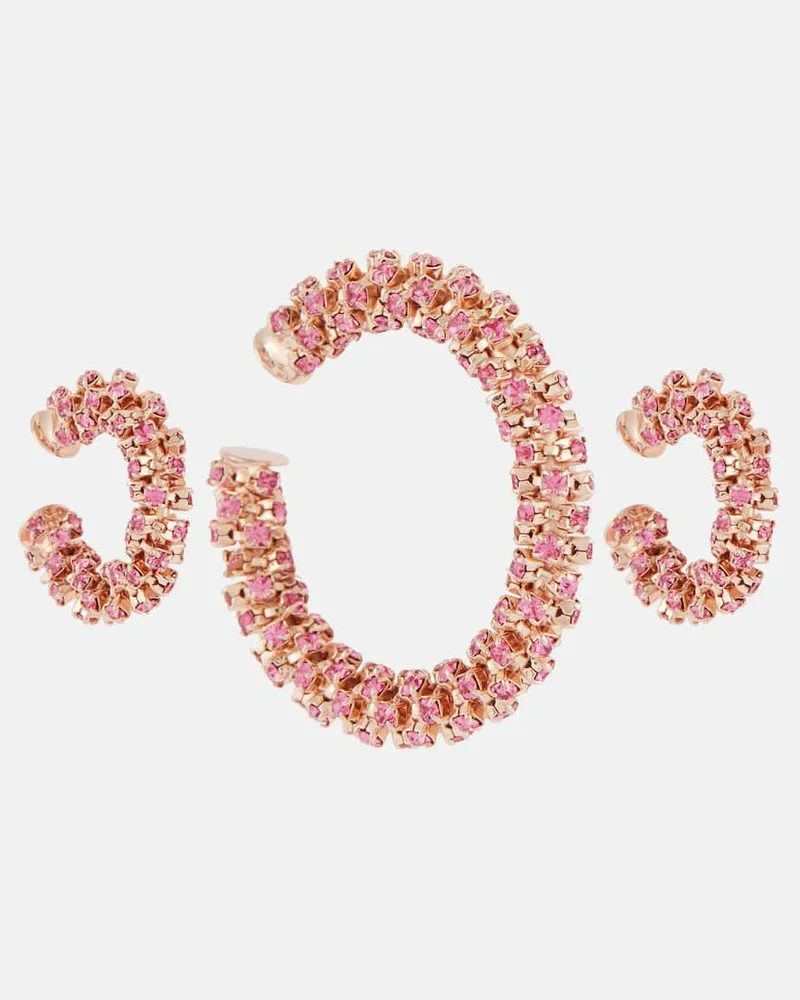 Magda Butrym Ear Cuffs mit Kristallen Rot