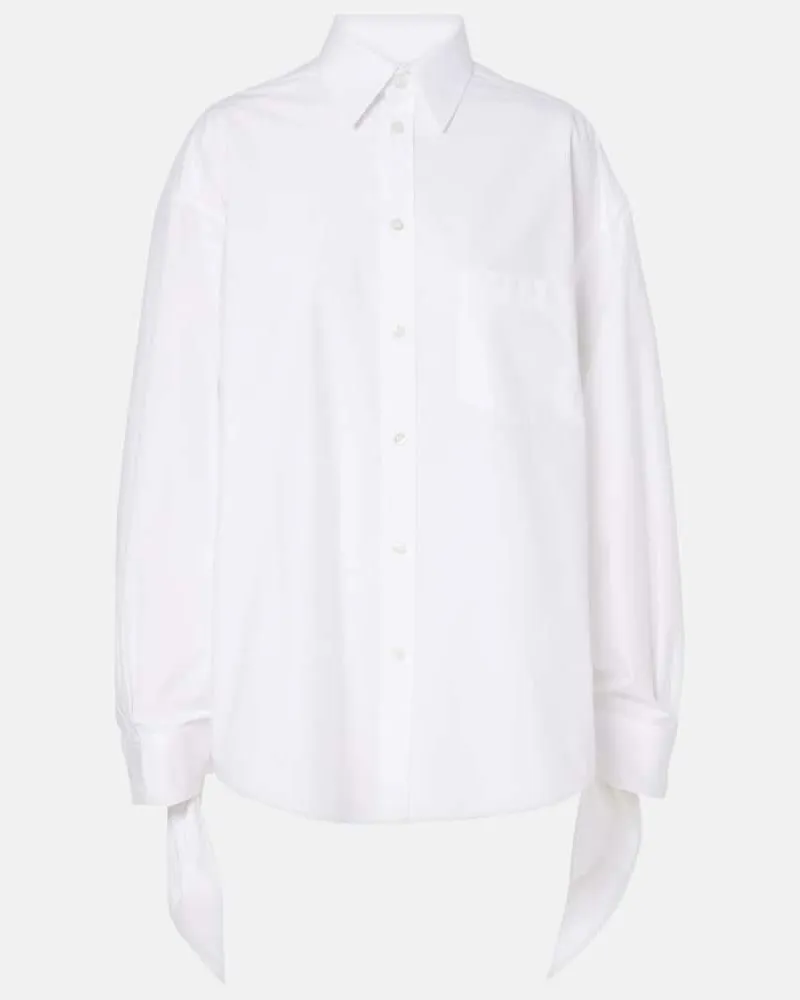 Balenciaga Hemd aus Baumwollpopeline Weiß