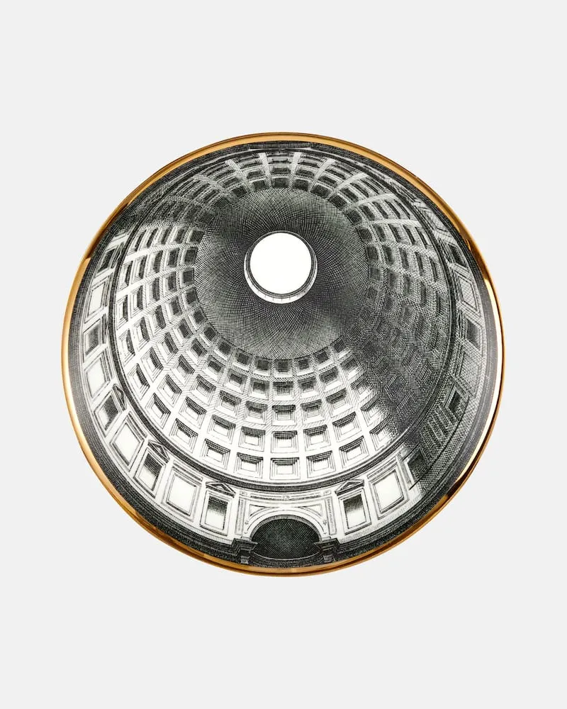 Fornasetti Deko-Teller Cupola Pantheon (Roma Weiß