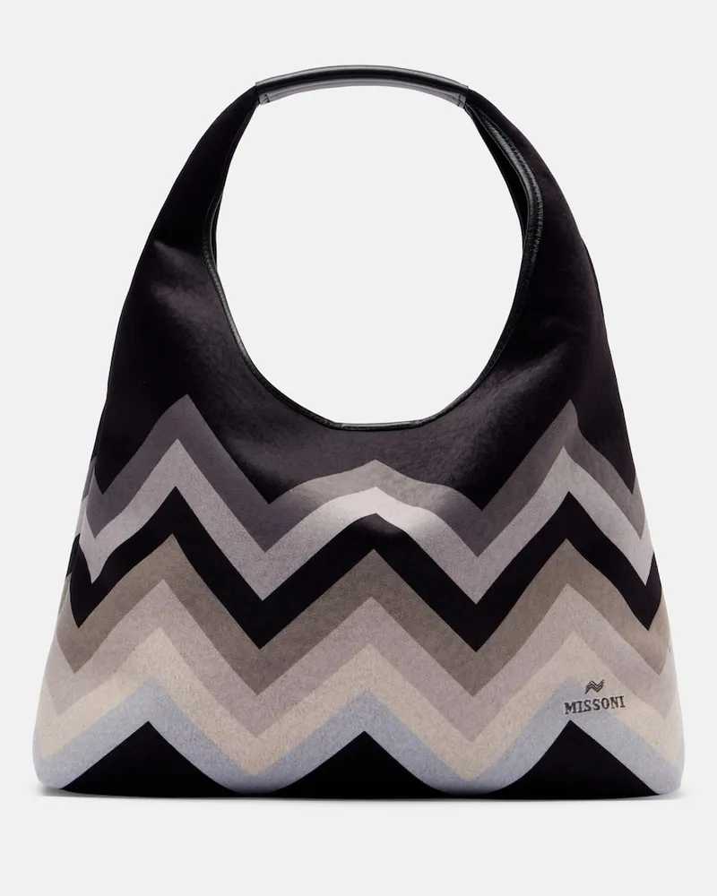 Missoni Tote Bag mit Leder Schwarz