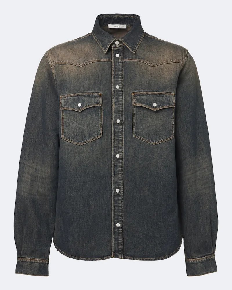 Fendi Jeanshemd aus Denim Blau