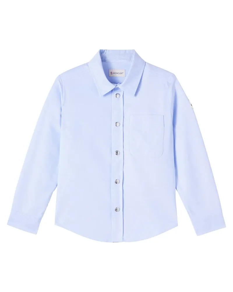 Moncler Hemd aus Baumwollpopeline Blau