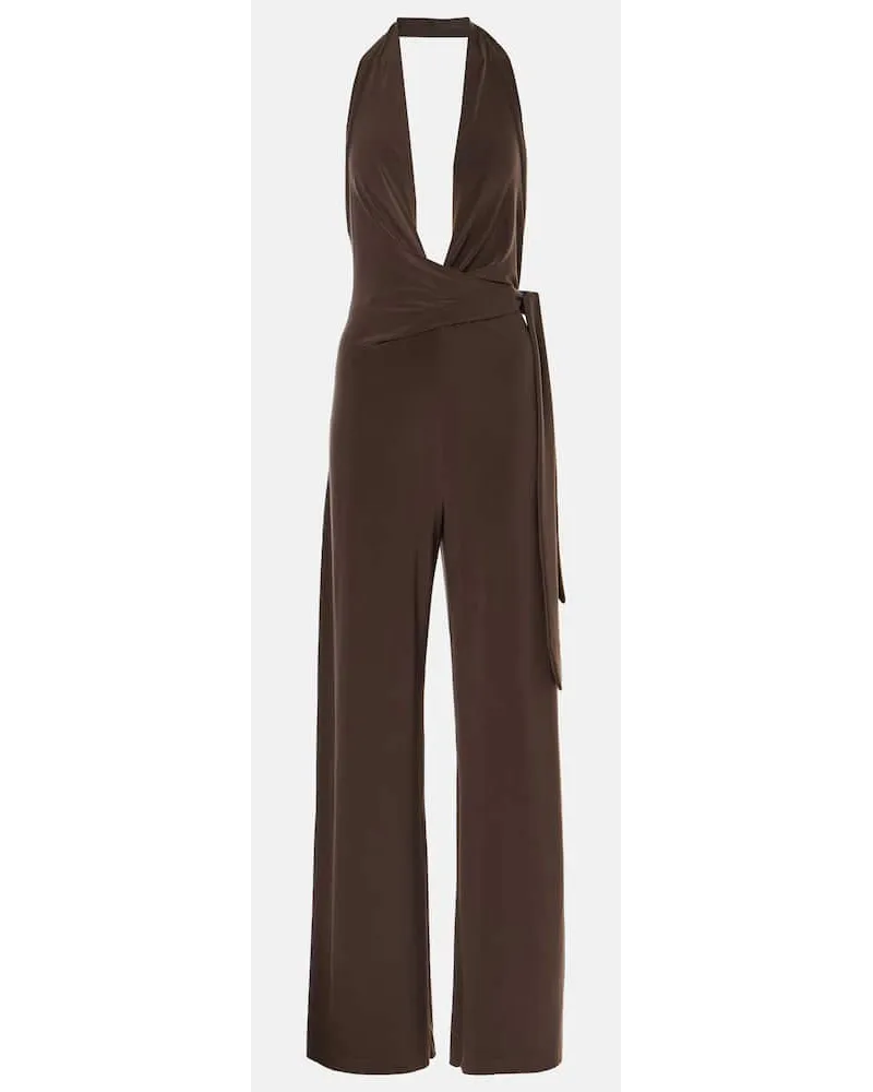 Norma Kamali Jumpsuit aus Jersey Braun