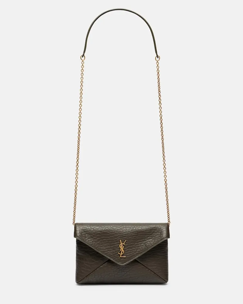 Saint Laurent Schultertasche Cassandre Mini aus Leder Braun