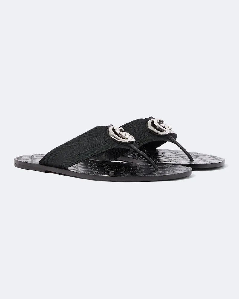 Gucci Sandalen Riviera Double G Schwarz