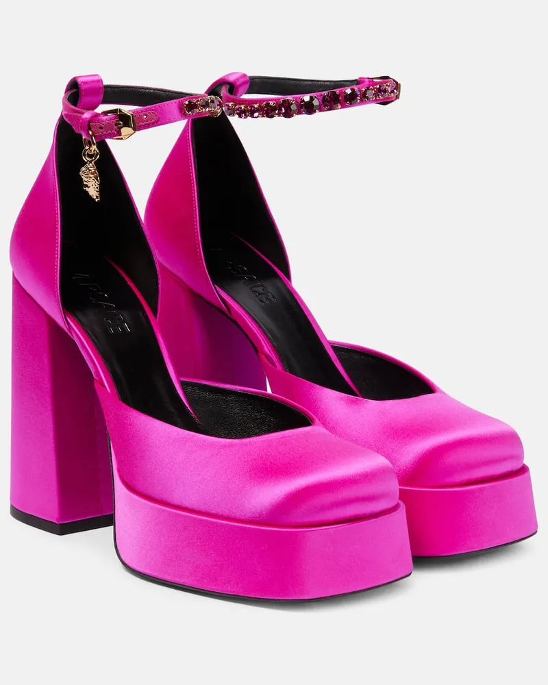 Versace Plateau-Pumps Medusa Aevitas aus Satin Rosa