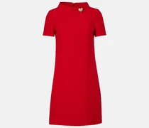 Minikleid aus Wolle und Seide mit Kristallen