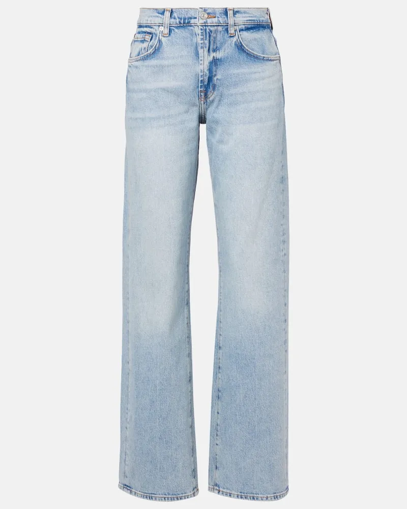 7 for all mankind Mid-Rise Straight Jeans Tess Blau