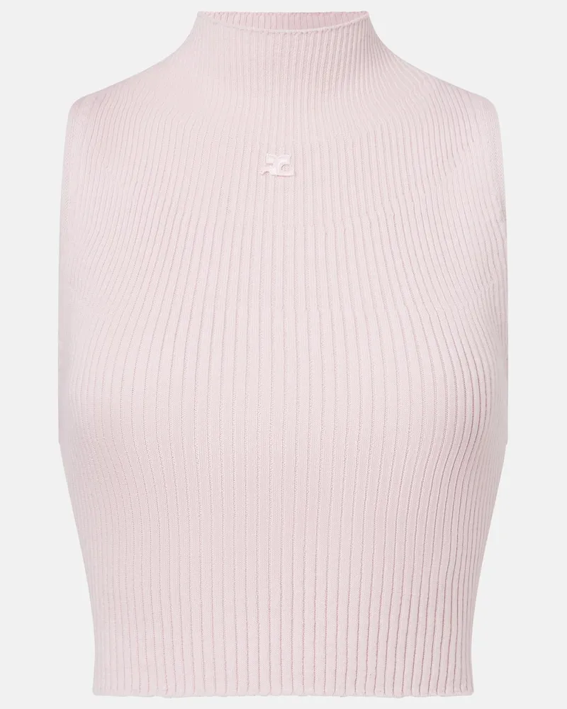 Courrèges Courrèges Top aus Baumwolle und Wolle Rosa