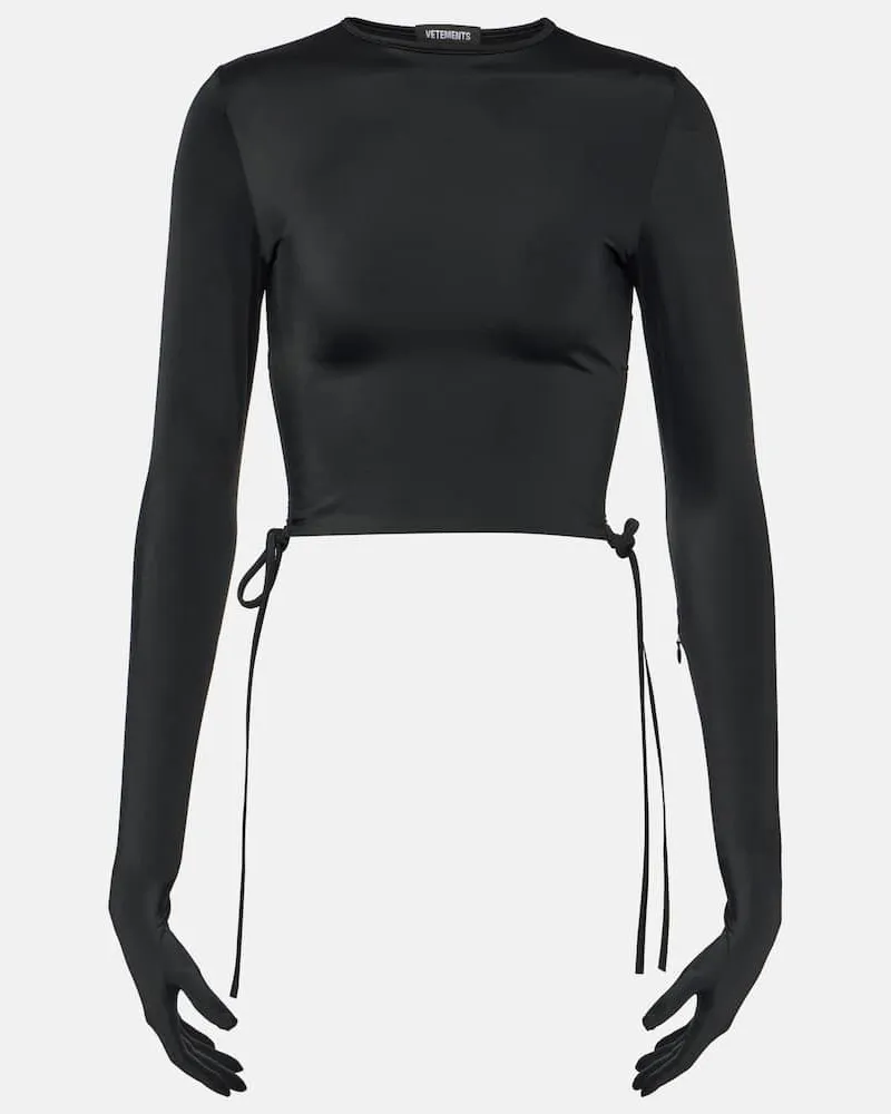 VETEMENTS Cropped-Top aus Jersey Schwarz