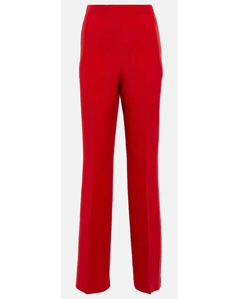 Roland Mouret Hose aus Wolle und Seide Rot