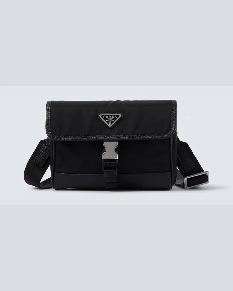 Prada Crossbody Bag aus Re-Nylon mit Leder Schwarz