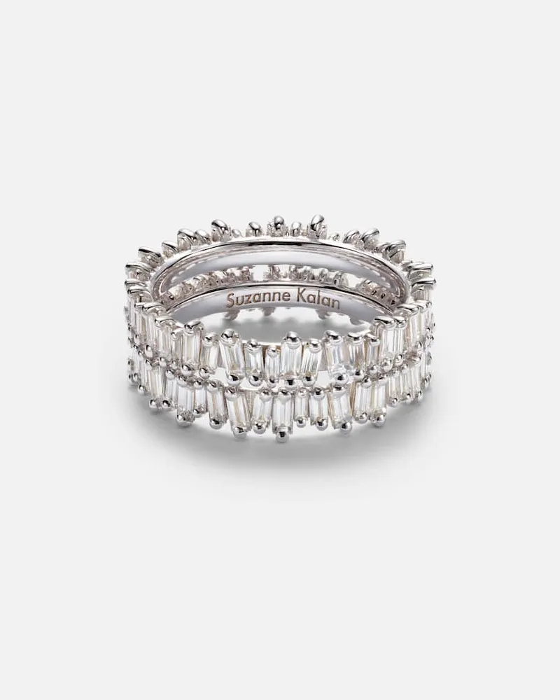 Suzanne Kalan Vorsteckringe Midi für Smart Rings aus 18kt Weißgold mit Diamanten Silber