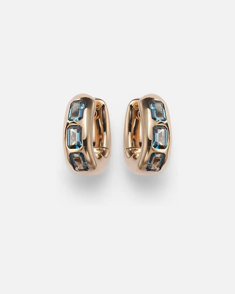 Pomellato Ohrringe Iconica aus 18kt Roségold mit London Blue Topas Blau