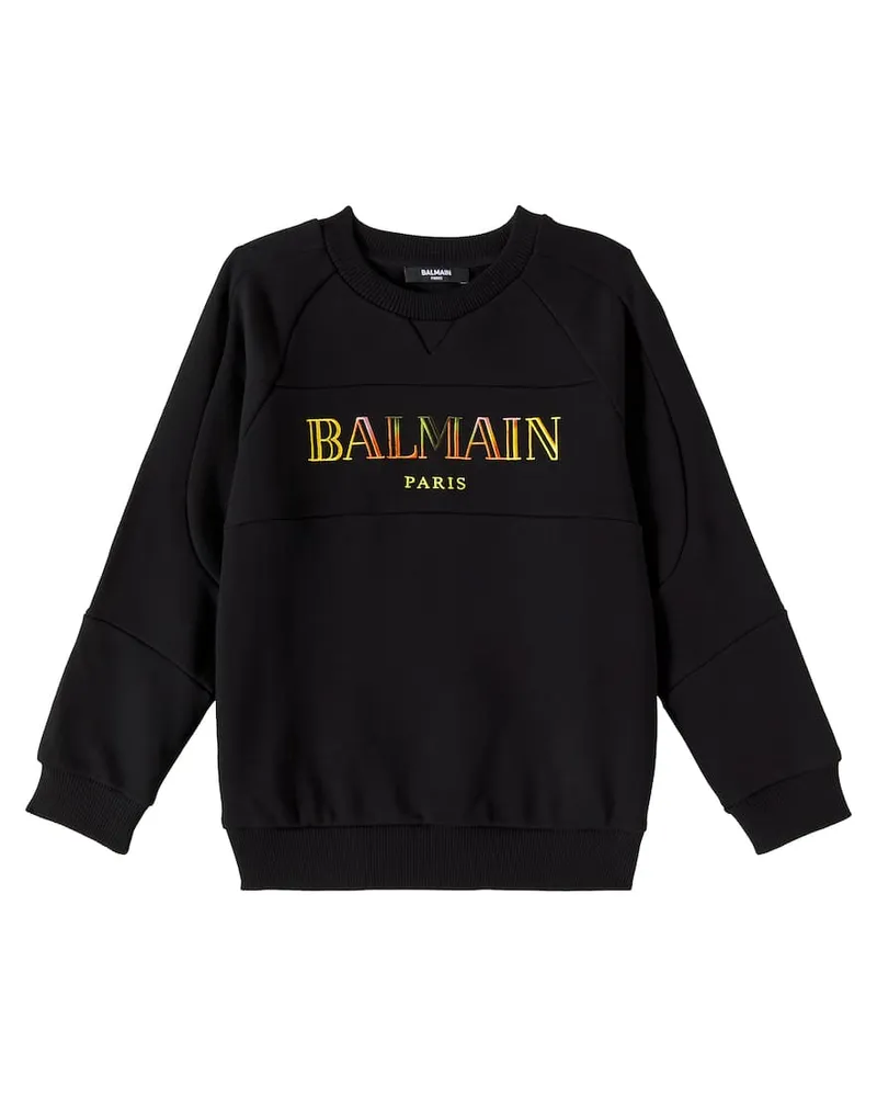 Balmain Sweatshirt aus Baumwoll-Jersey Schwarz