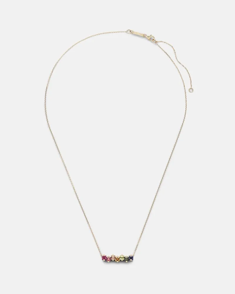 Suzanne Kalan Halskette aus 14kt Gelbgold mit Edelsteinen Multicolor