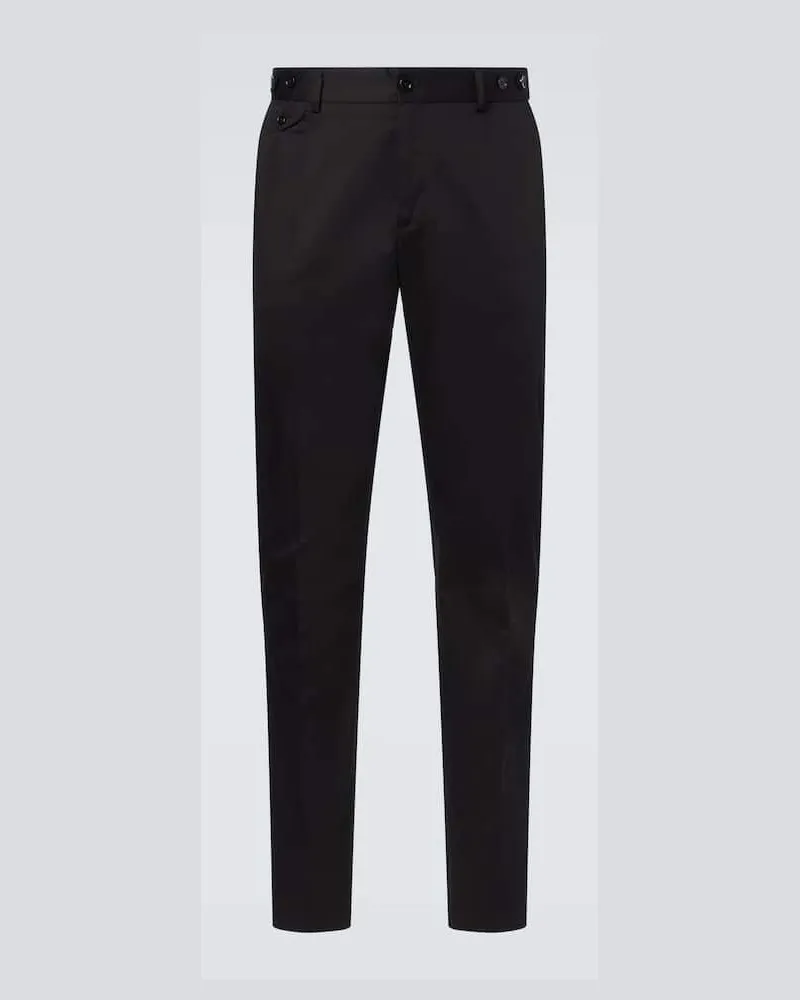 Dolce & Gabbana Schmale Hose aus einem Baumwollgemisch Blau