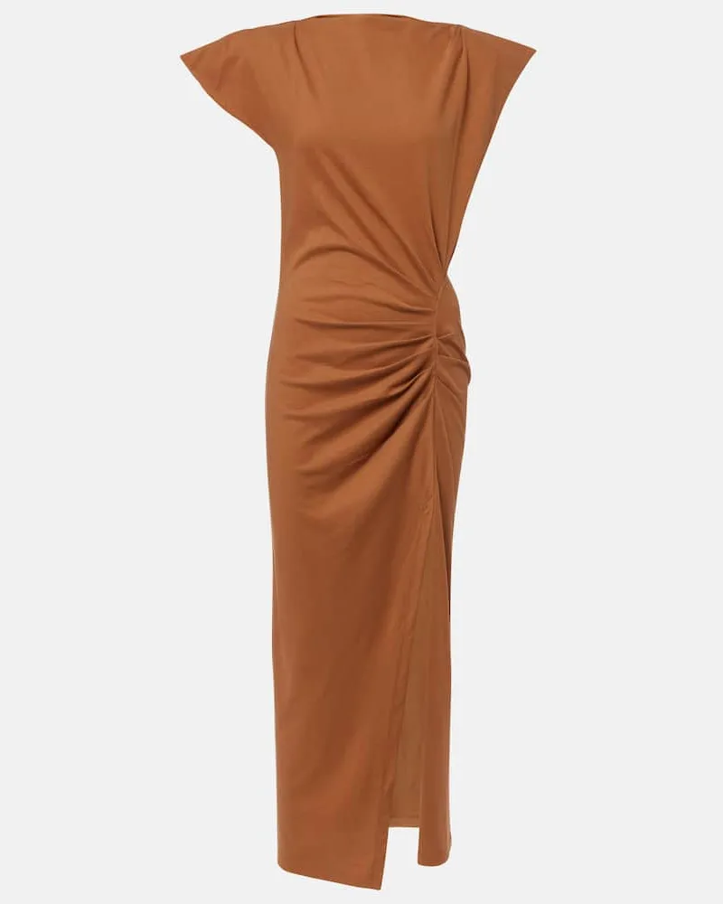Isabel Marant Maxikleid Nadela aus Baumwolle Braun