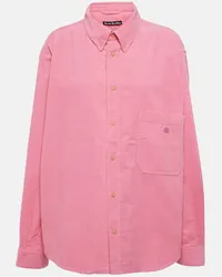 Acne Studios Hemdjacke Face aus Baumwoll-Cord Pink