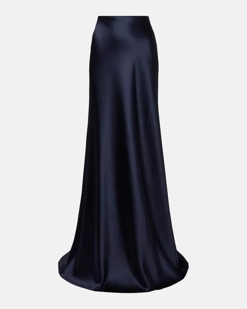 Ralph Lauren Maxirock aus Satin Blau