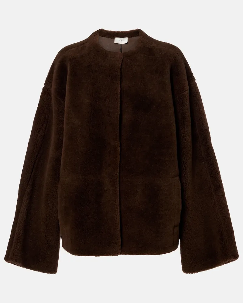 The Row Jacke Valorin aus Shearling Braun