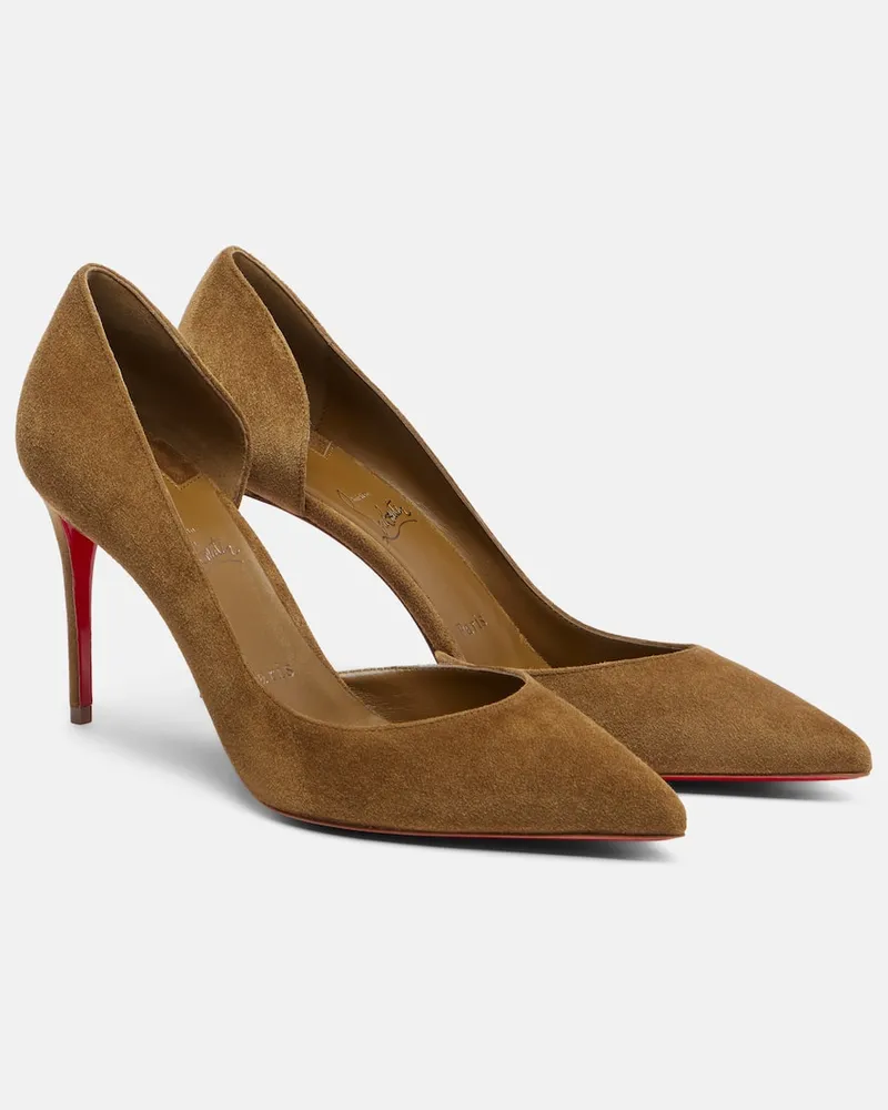 Christian Louboutin Pumps Iriza 85 aus Veloursleder Braun