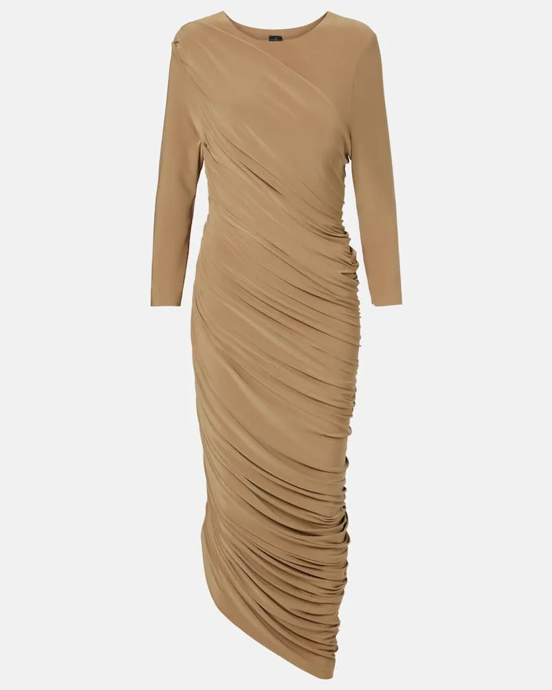 Norma Kamali Cocktailkleid Diana aus Jersey Braun