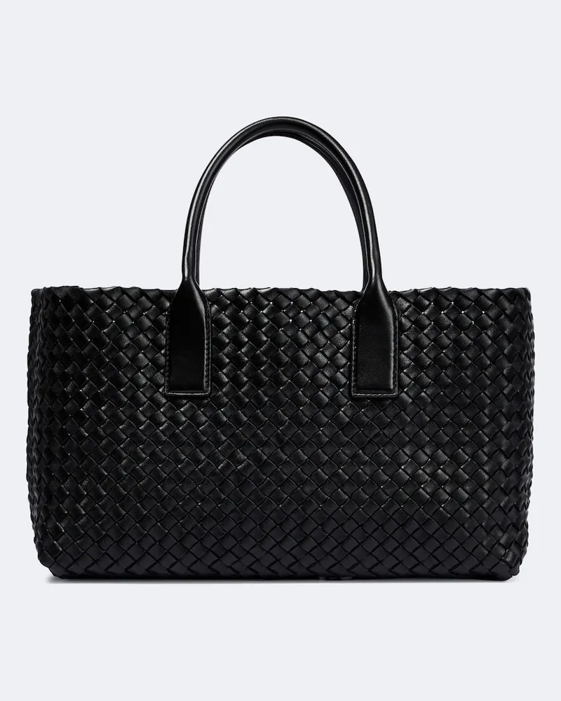 Bottega Veneta Tote Bag Cabat Small aus Leder Schwarz