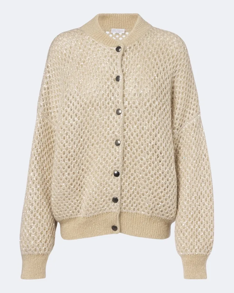 Brunello Cucinelli Cardigan aus einem Mohairgemisch Beige