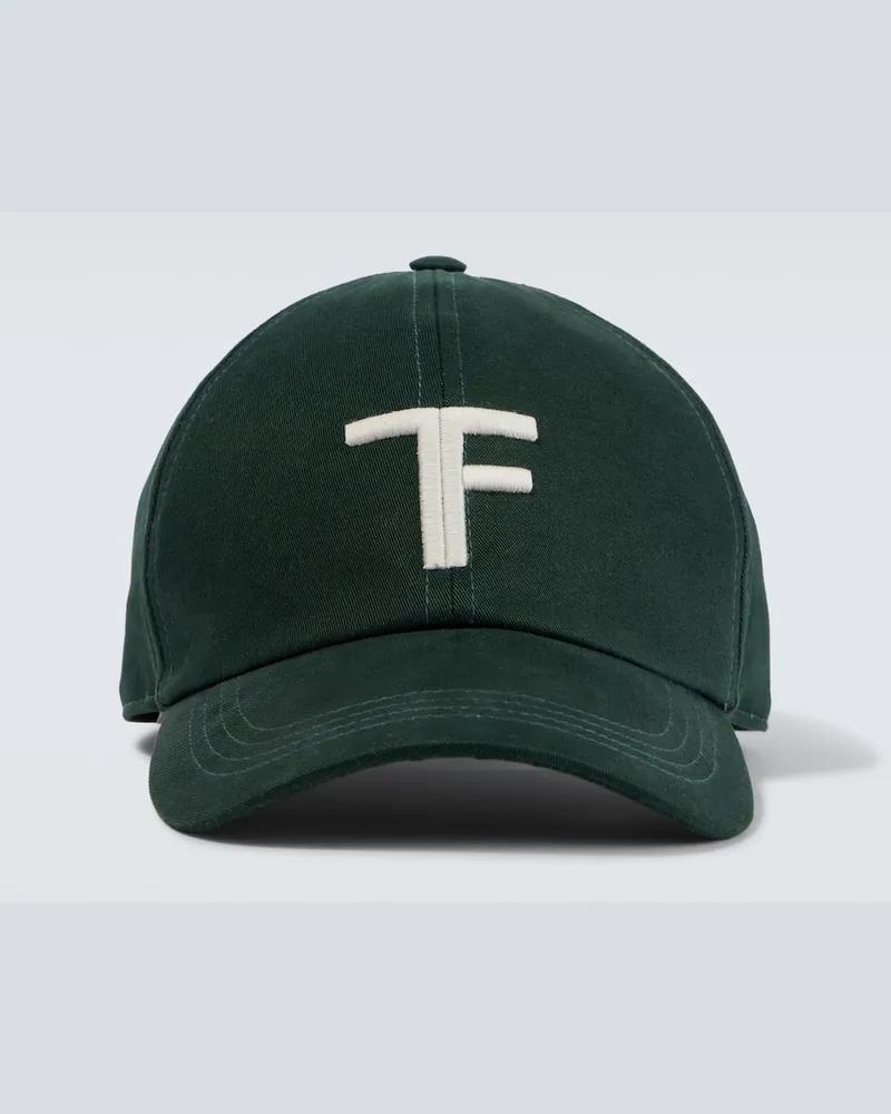 Tom Ford Baseballcap TF mit Leder Grün
