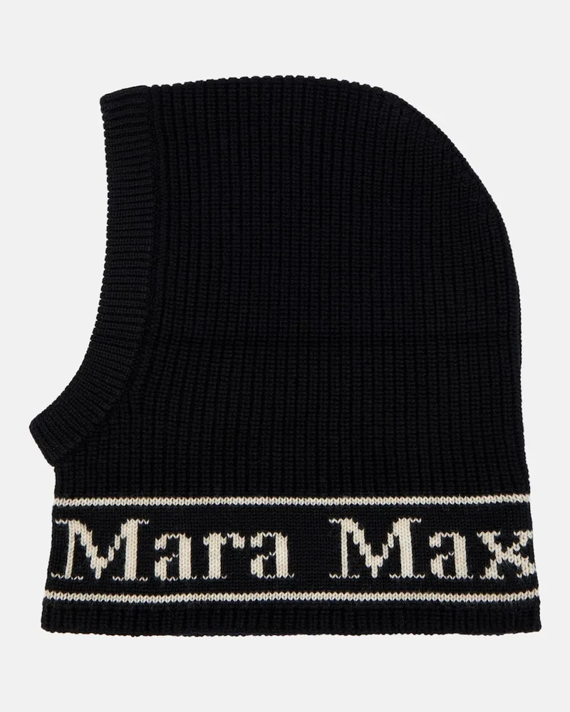 Max Mara Schalmütze Gong aus Wolle Schwarz