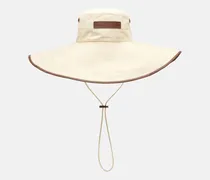 Hut aus einem Baumwollgemisch mit Leder