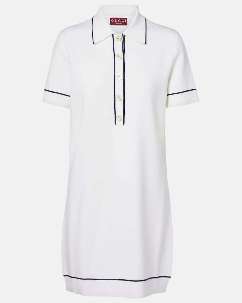 Gucci Polokleid aus Wolle Weiß