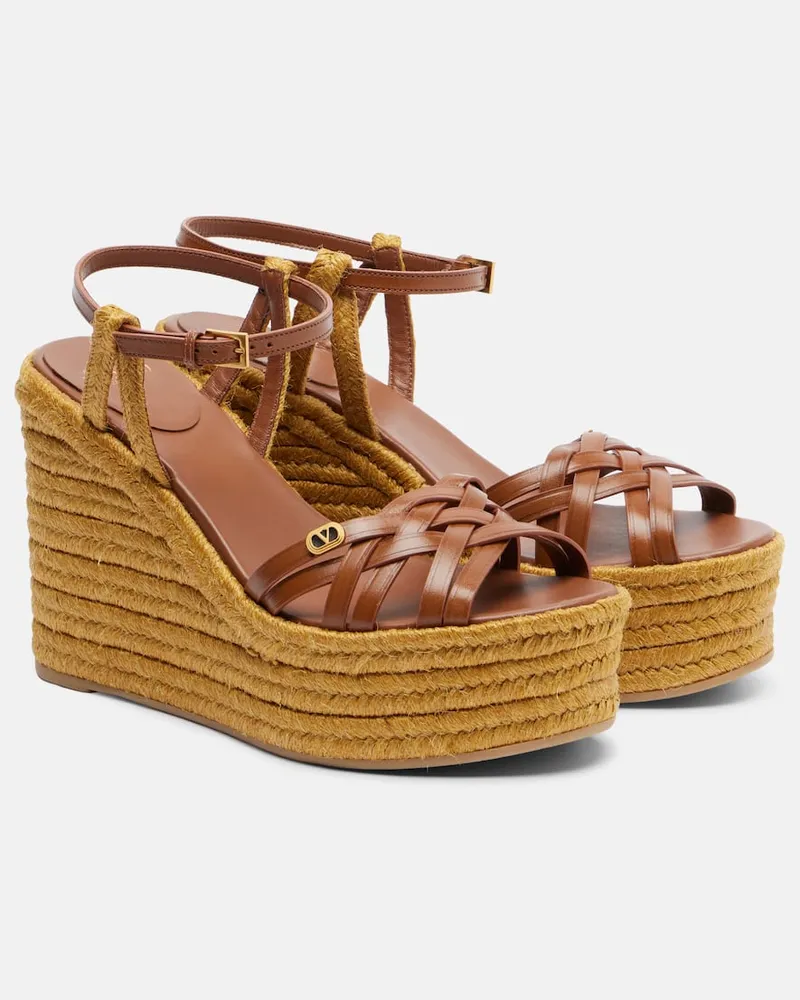 Valentino Garavani Espadrille-Sandalen Bribri 120 aus Raffiabast Braun