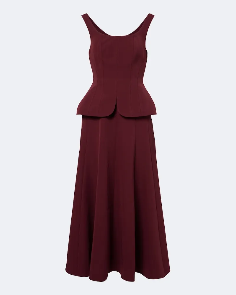 Roland Mouret Cocktailkleid aus Crêpe Burgunderrot