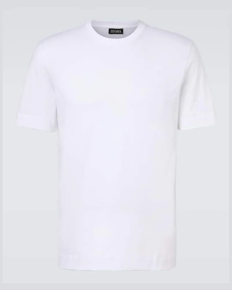 Ermenegildo Zegna T-Shirt aus Baumwoll-Jersey Weiß