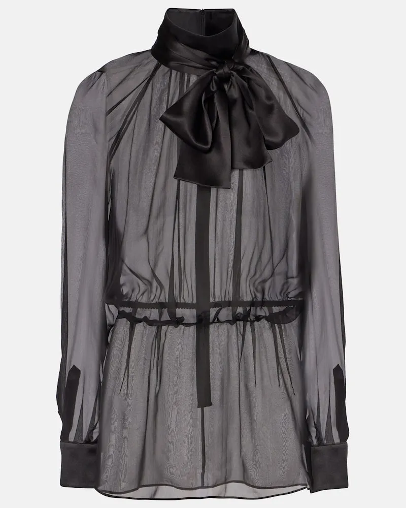 Dolce & Gabbana Bluse aus Seidenchiffon Schwarz