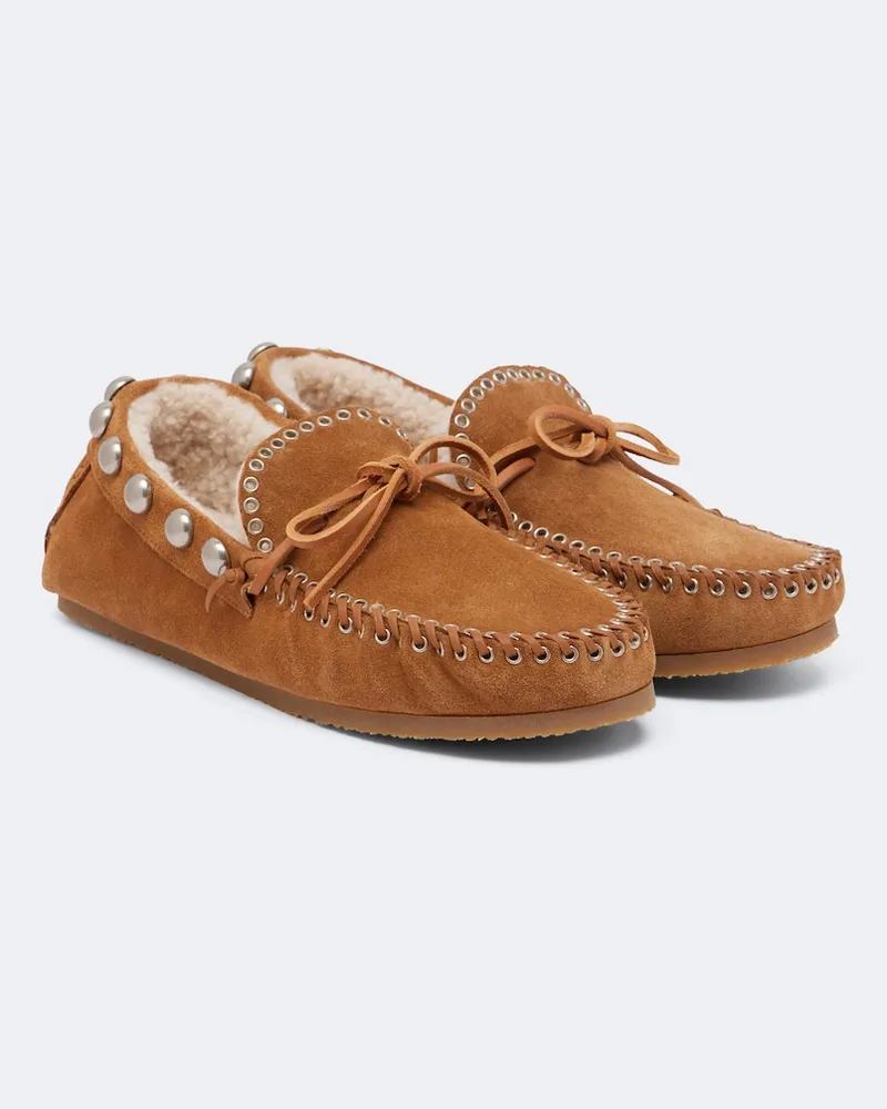 Isabel Marant Loafers Fitza aus Veloursleder Beige