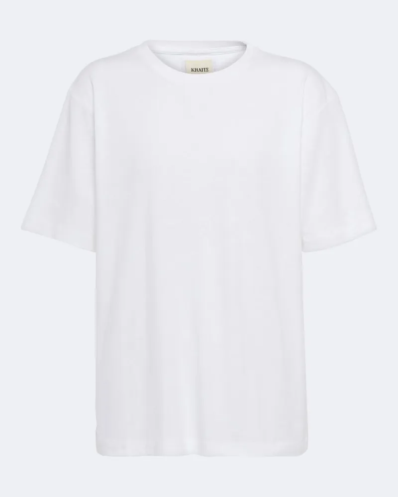KHAITE T-Shirt Mae aus Baumwoll-Jersey Weiß