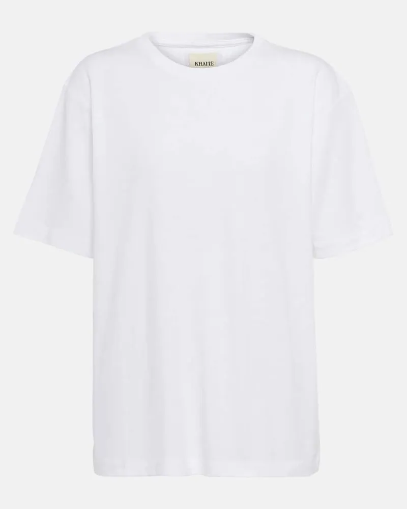KHAITE T-Shirt Mae aus Baumwoll-Jersey Weiß
