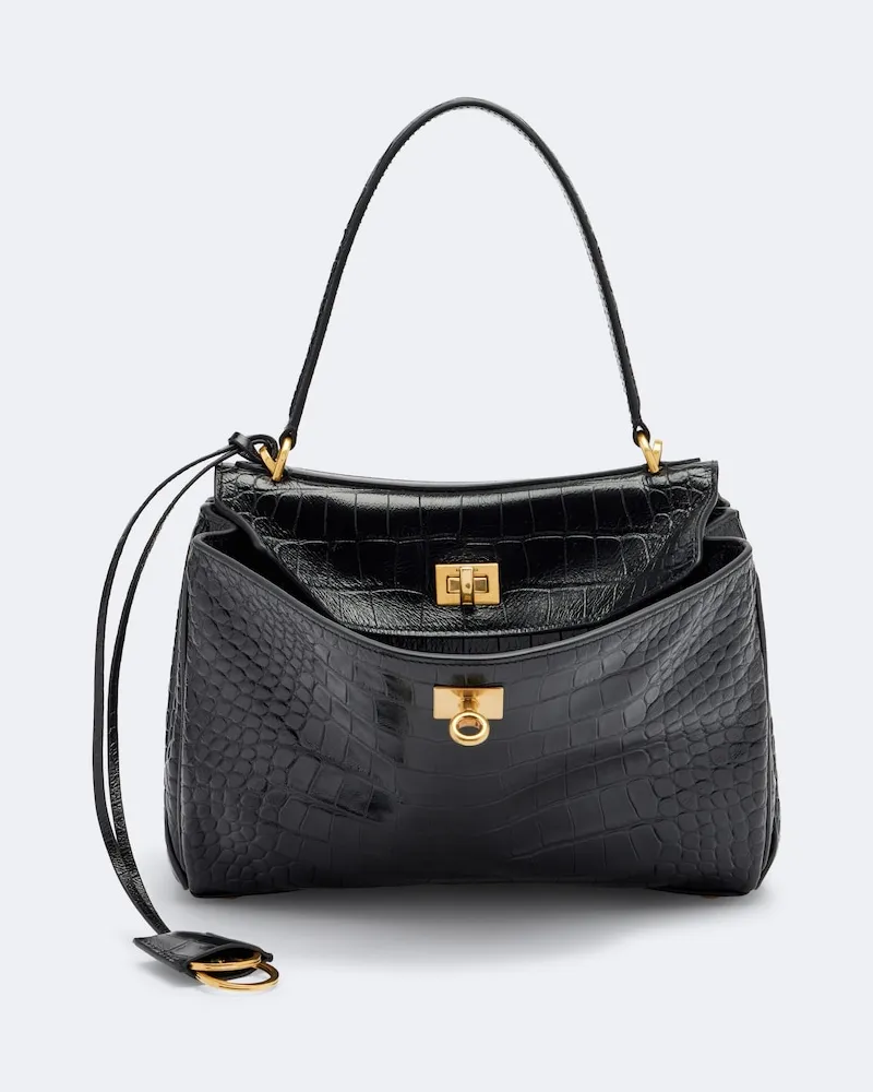 Balenciaga Tote Bag Rodeo Small aus Leder Schwarz