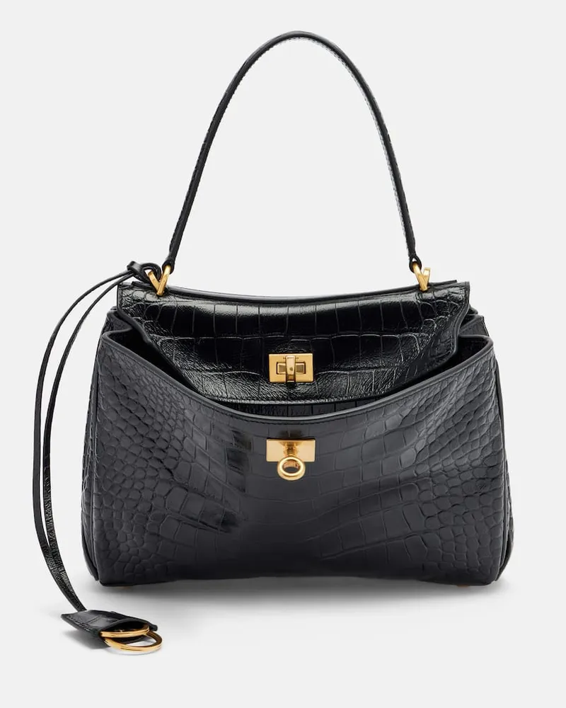 Balenciaga Tote Bag Rodeo Small aus Leder Schwarz