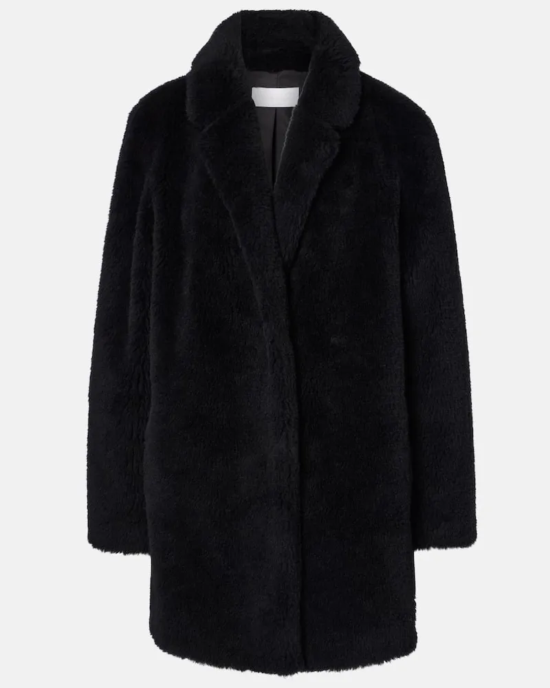 Yves Salomon Mantel aus Wolle Schwarz