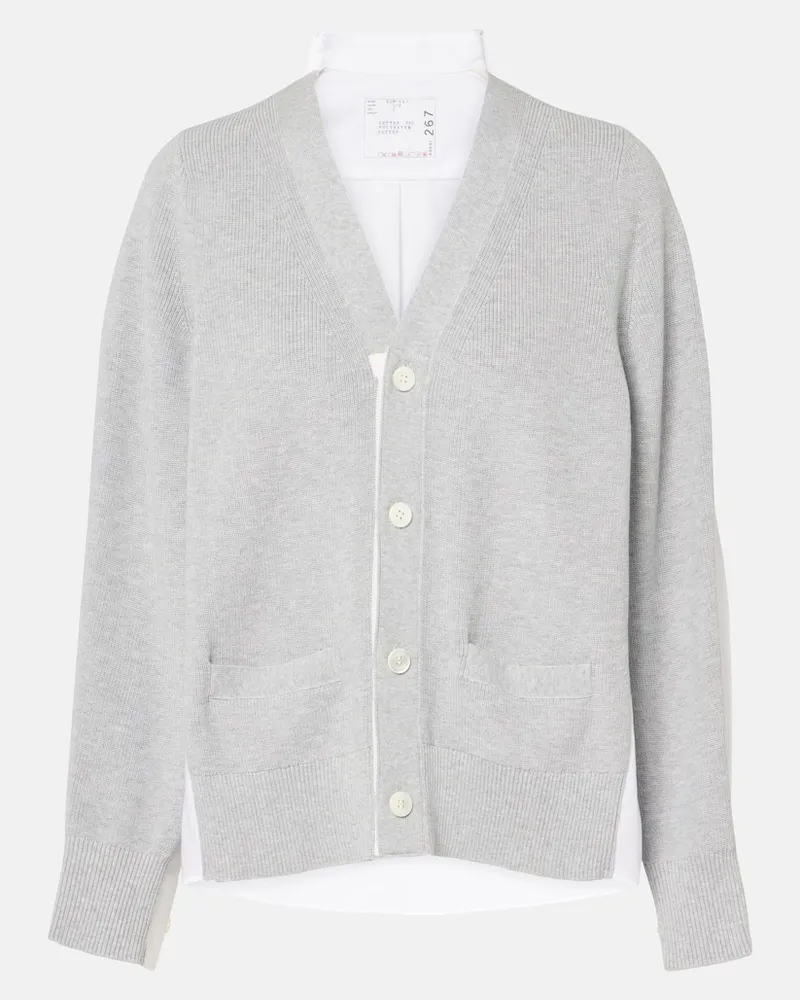 Sacai Cardigan aus Baumwolle Grau