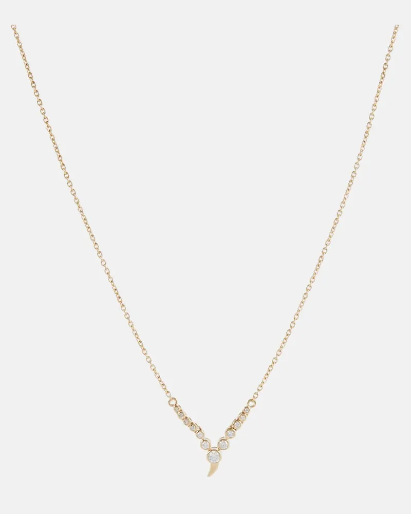 ONDYN Halskette Zen Small aus 14kt Gelbgold mit Diamanten Gold