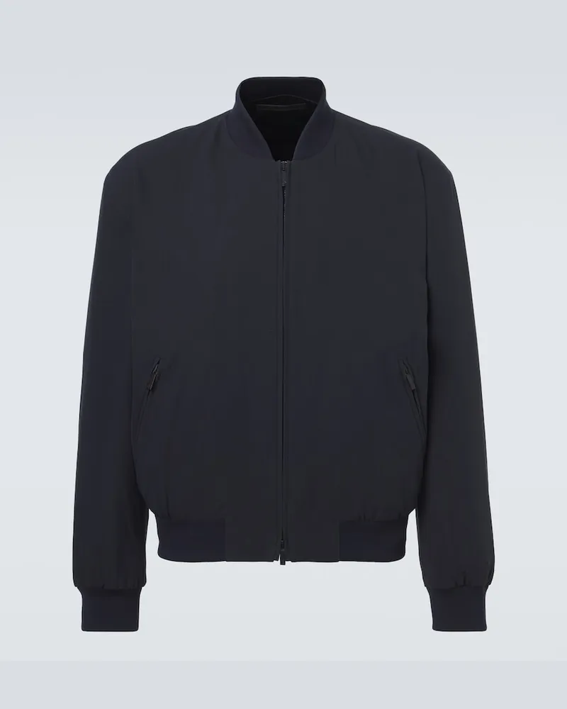 Giorgio Armani Bomberjacke aus einem Baumwollgemisch Blau